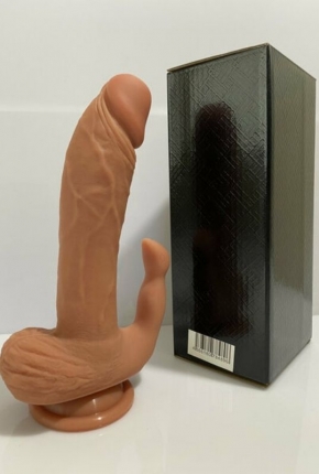 CENSAN Klitoris Uyarml ift Katmanl Premium Dildo